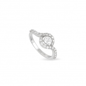 White Gold Round Brilliant Cut Diamond Ring 0.38ct H/VS1 White Gold Round Brilliant Cut Diamond Ring 0.38ct H/VS1